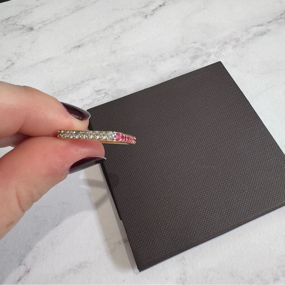 Alexa Leigh Undecided Think Twice Ring 14k Y Gold CZ Ruby Citrine Blue Topaz - Picture 4 of 14